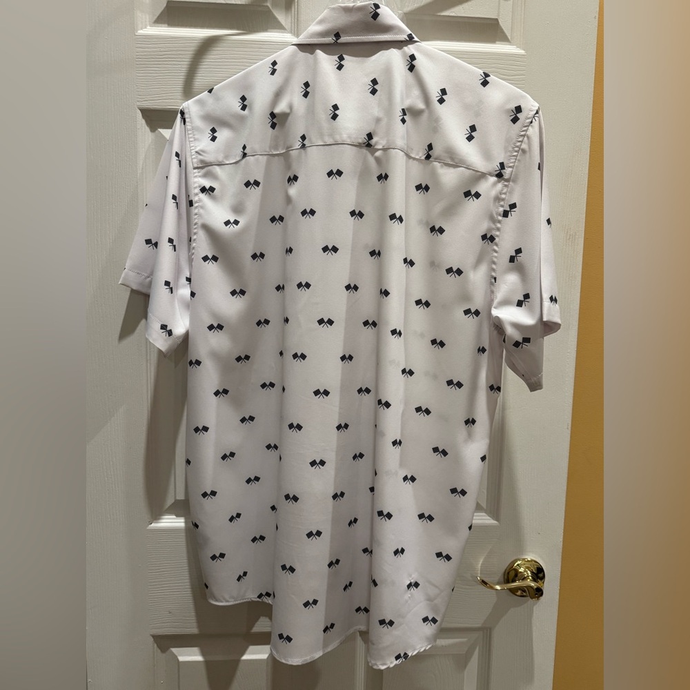 Dixxon Flannel Co Men White Shirt The Podium Racing Flag Short Sleeve Size Large - Picture 7 of 9